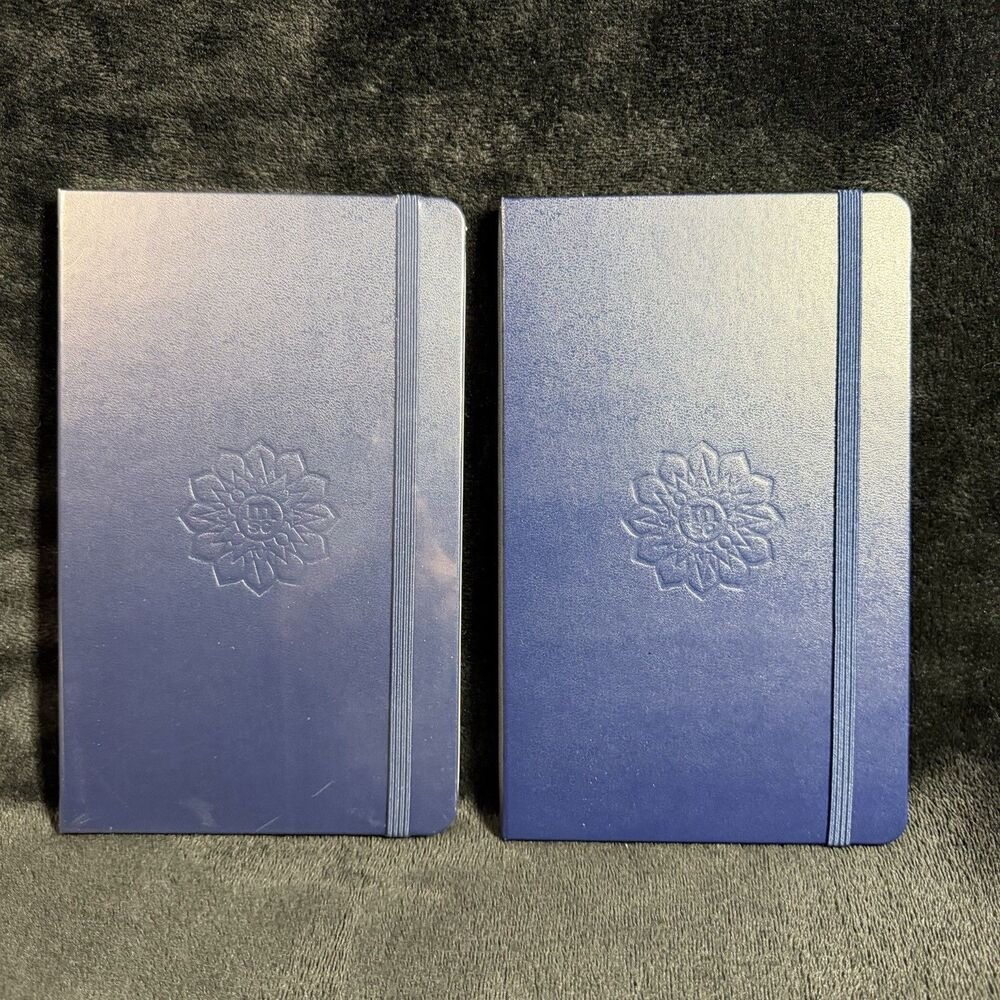 Explora II Journeys Cruise Moleskine Notebooks x2 Hard Cover Blue Embossed Lined